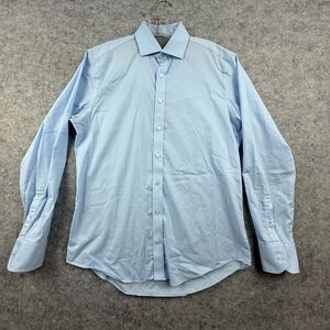 Twillory Dress Shirt 16 Mens Performance Tailored Fit Blue 34/35